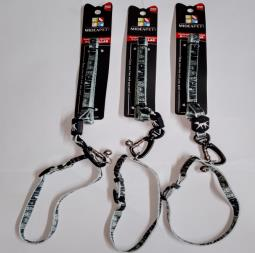 B&W Leash and Collar, Leash and Collar Black and White 10mm*120cm+30 VT-47