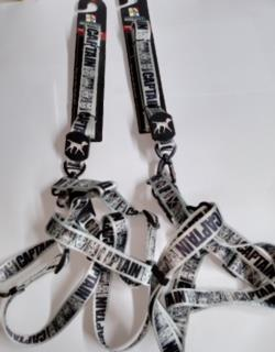 Black And White Cat Leash Harness 10mm*120cm+30cm VT-49