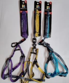 Yellow And Jeans Cat Leash Harness 10mm*120cm+30cm VT-27