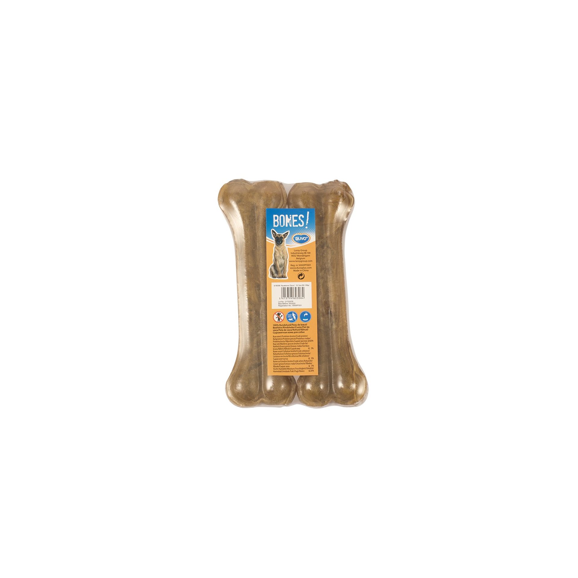 Duvo Bone Rawhide (2pc - 16.5cm)
