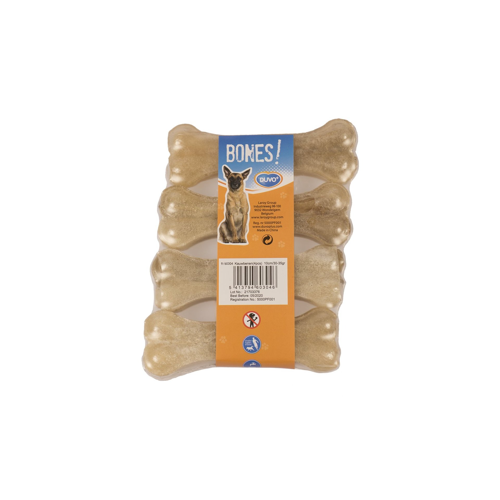 Duvo Bone Rawhide (4pc - 10cm)