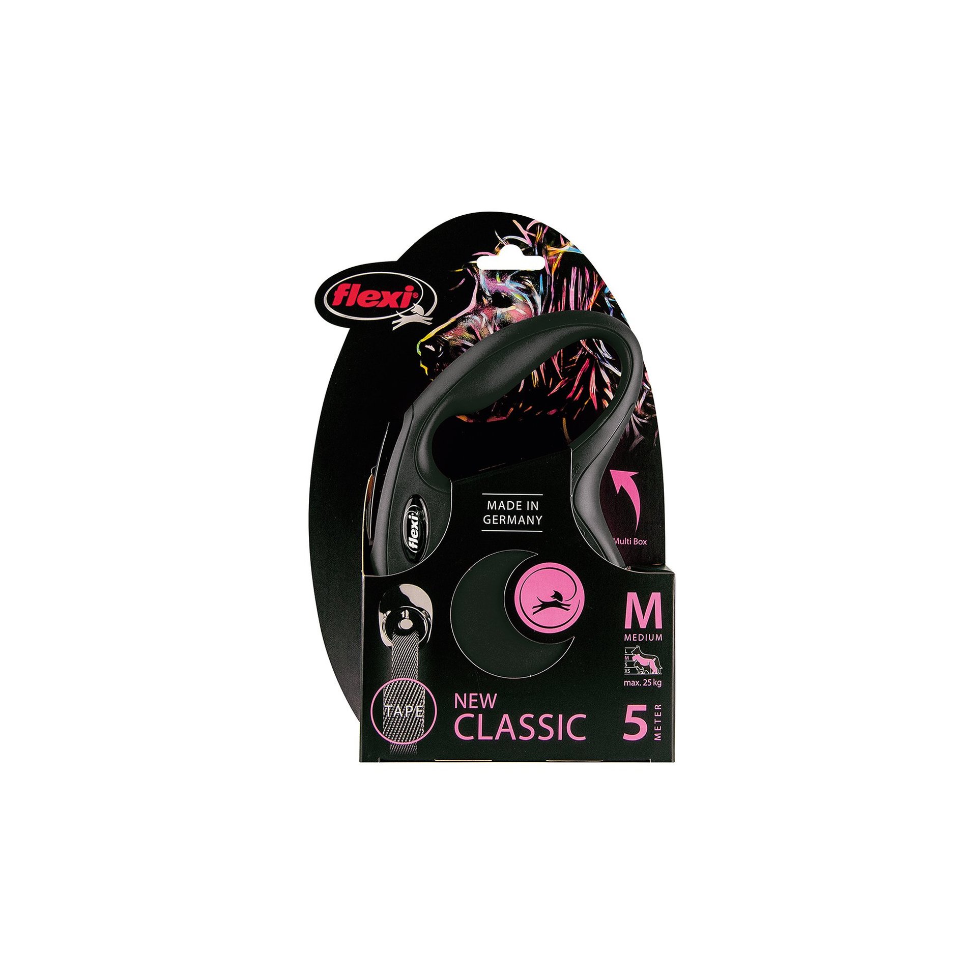 Flexi Classic Cord Leash, Flexi Classic Medium Black Cord Leash (5m - 20kg)
