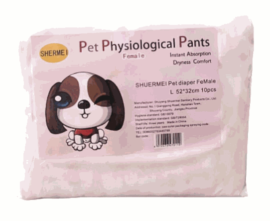 Large Female Dog Shermei Diapers 52*32cm 10Pcs