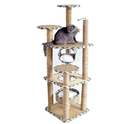 Cat Straw Scratch Board Climbing Frame 46cm*46cm*150cm