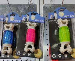 Blue Bone Chew Toy for Cats and Dogs