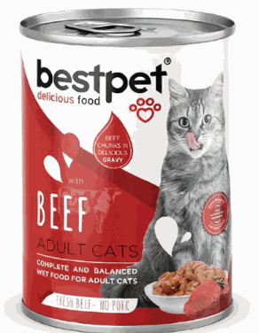 Bestpet Wet Cat Food With Beef 400g
