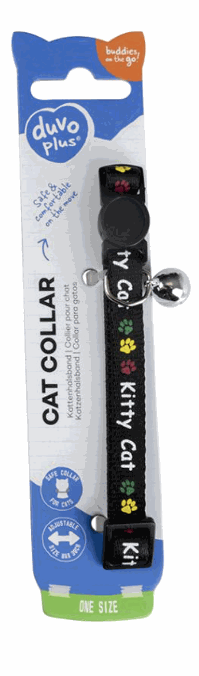 Duvo Black Kitty Cat Collar (20-30cm / 10mm)