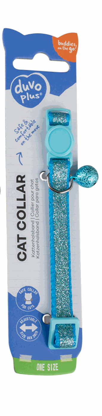 Duvo Blue Cat Glitter Collar (20-30cm / 10mm)