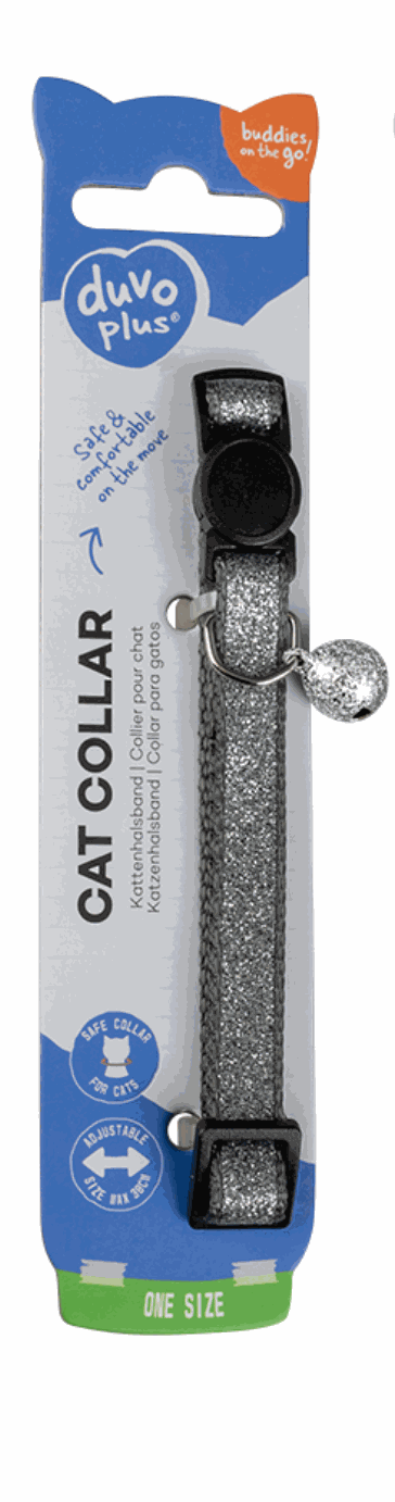 Duvo Grey Cat Glitter Collar (20-30cm / 10mm)
