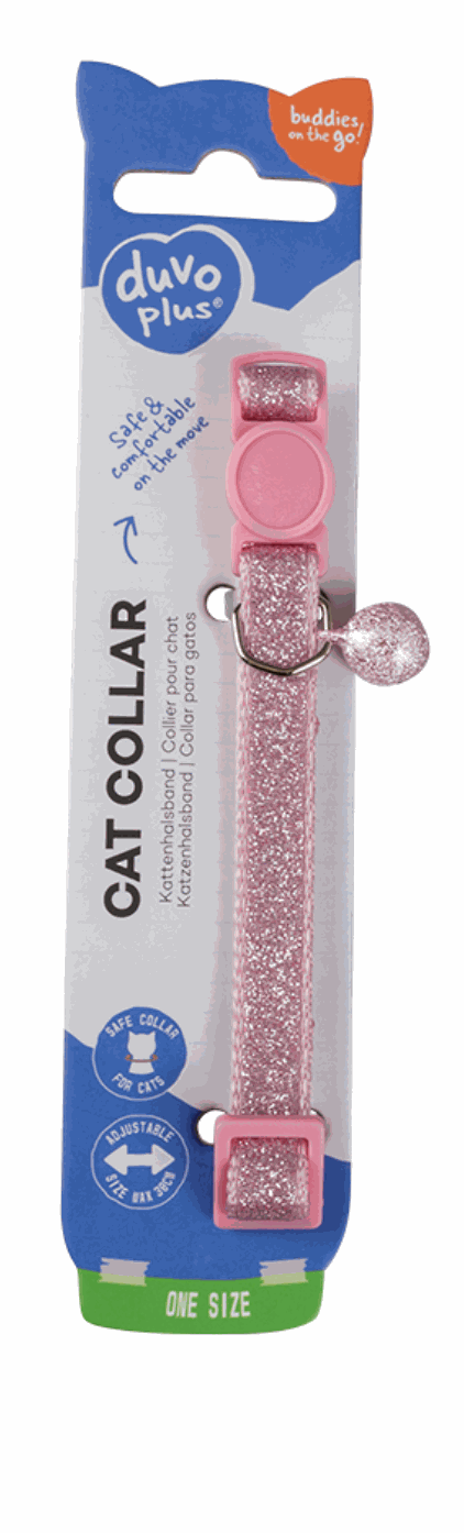 Duvo Pink Cat Glitter Collar (20-30cm / 10mm)