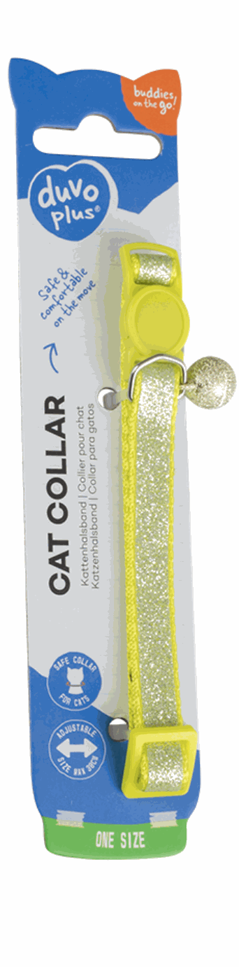 Duvo Yellow Cat Glitter Collar (20-30cm / 10mm)