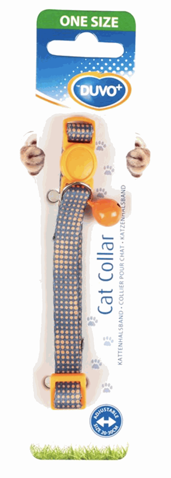Duvo Grey Cat Retro Dots Collar (20-30cm / 10mm)