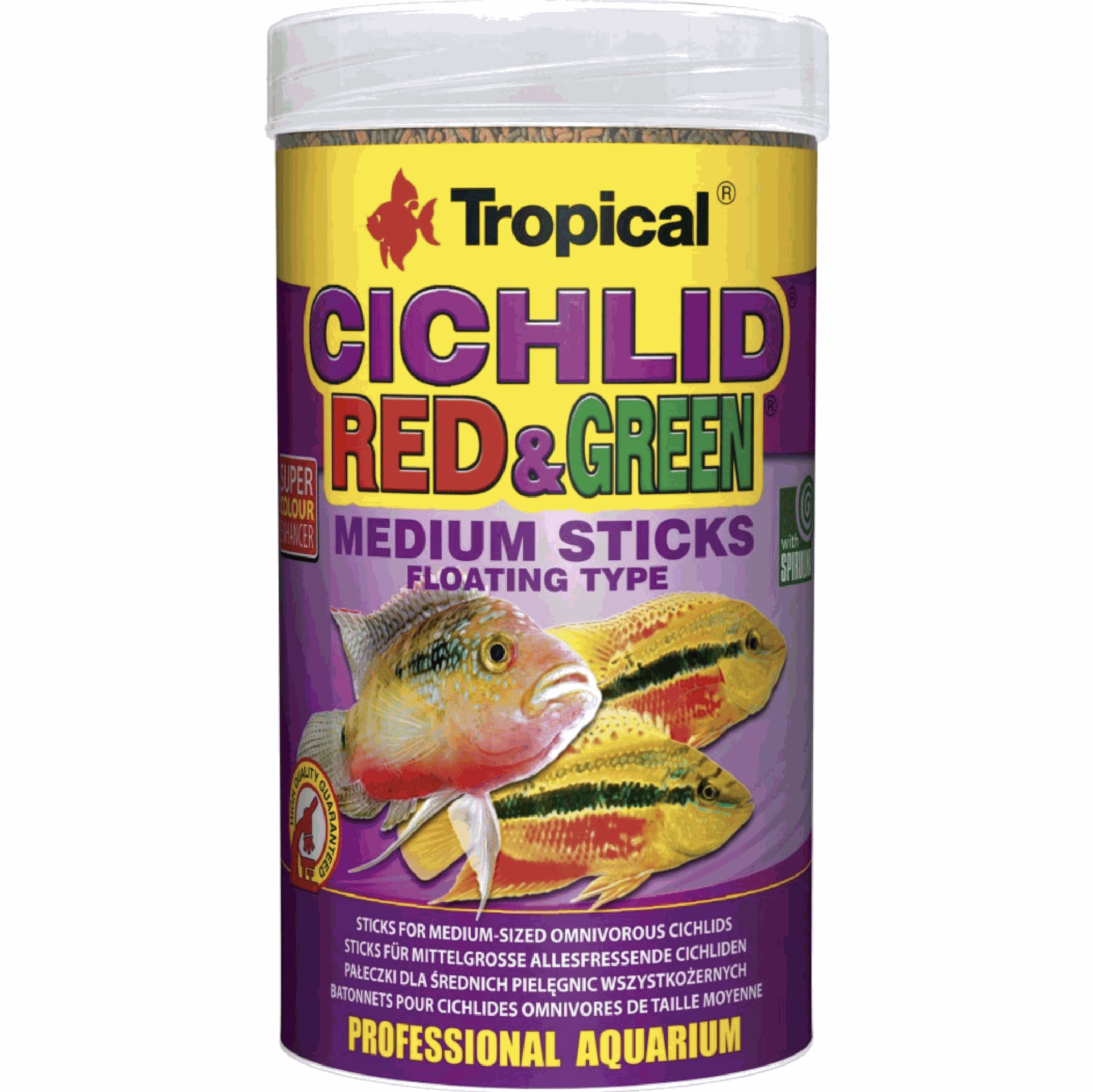 Tropical Cichlid Red & Green Medium Sticks (1000ml)