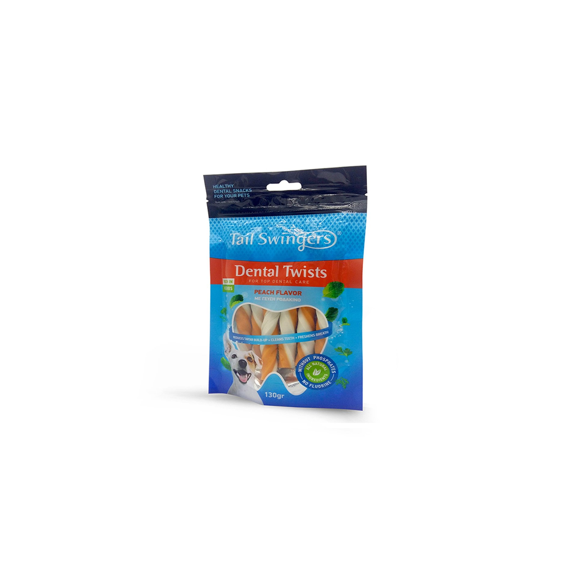 Peach - Dental Twists – Tail Swingers (130g)