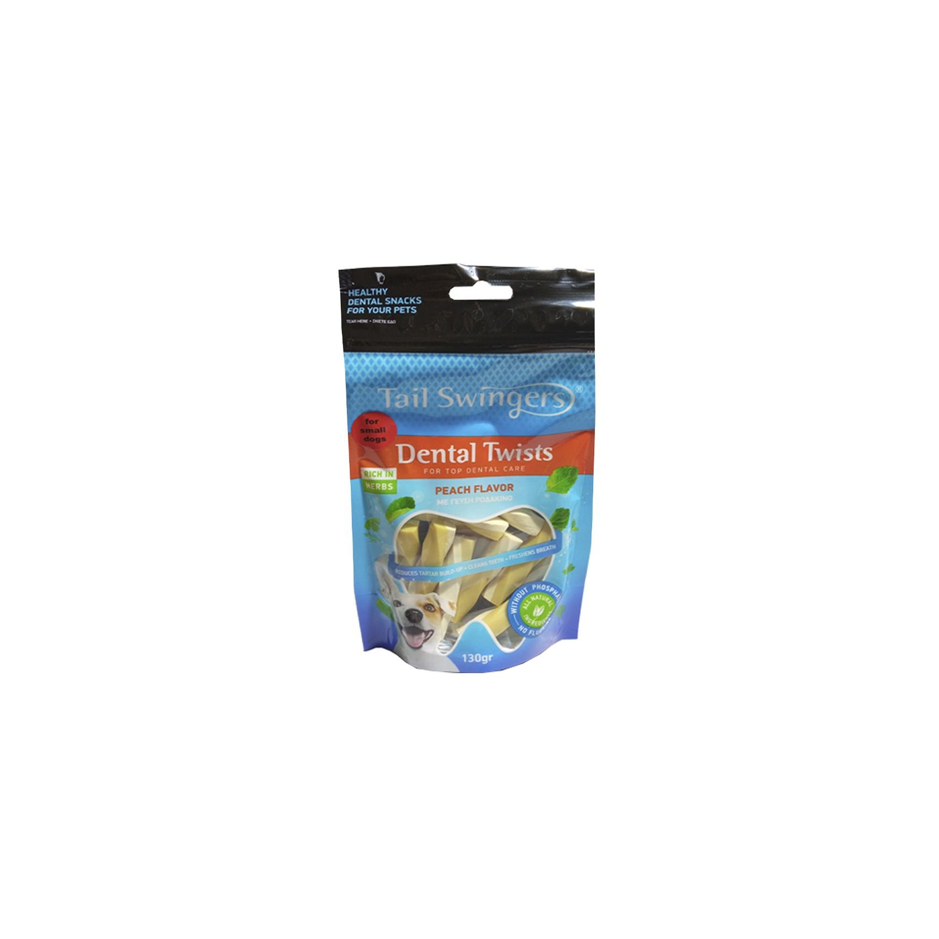 Peach - Mini Dental Twists – Tail Swingers (130g)