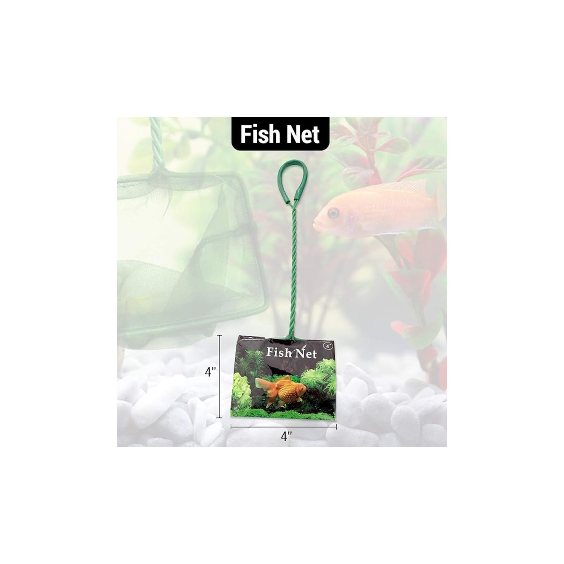 Aquarium Nylon Fishing Net (4 inch) with Plastic Handle