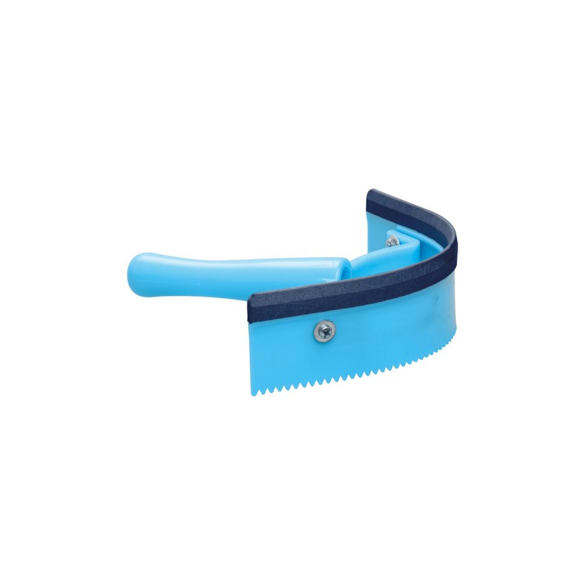 Plastic Curved Sweat Scraper with Handle - Blue