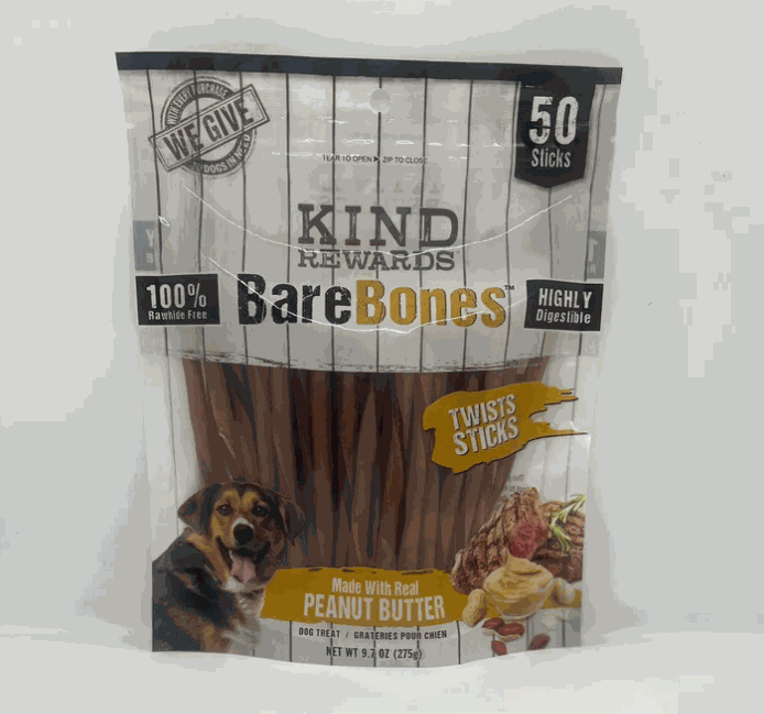 Bare Bones 50pcs Twist Sticks Peanut Butter 50pcs 275g