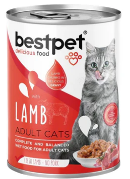 Bestpet Adult Cat with lamb Wet Food Cans 400 g