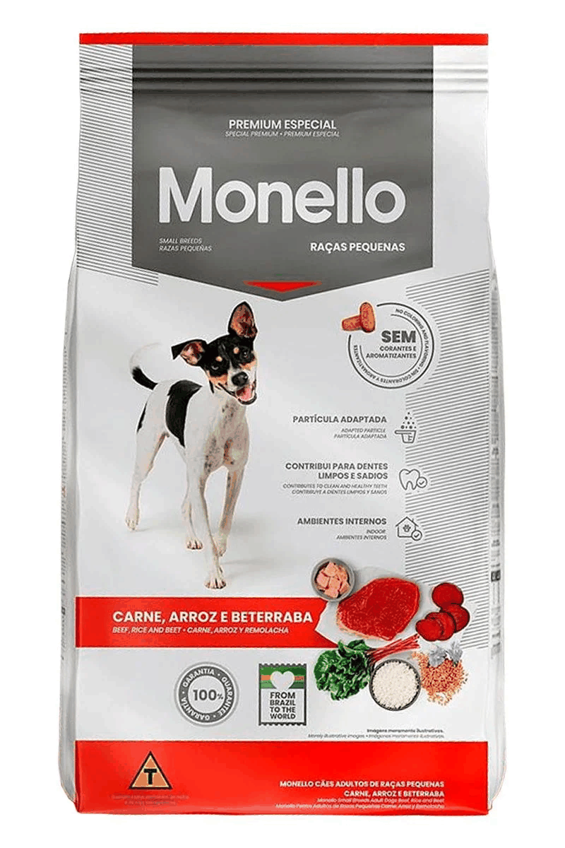Monello Special Premium Beef, Rice and Beetroot Flavor for Adult Dogs of Small Breeds (1 kg)