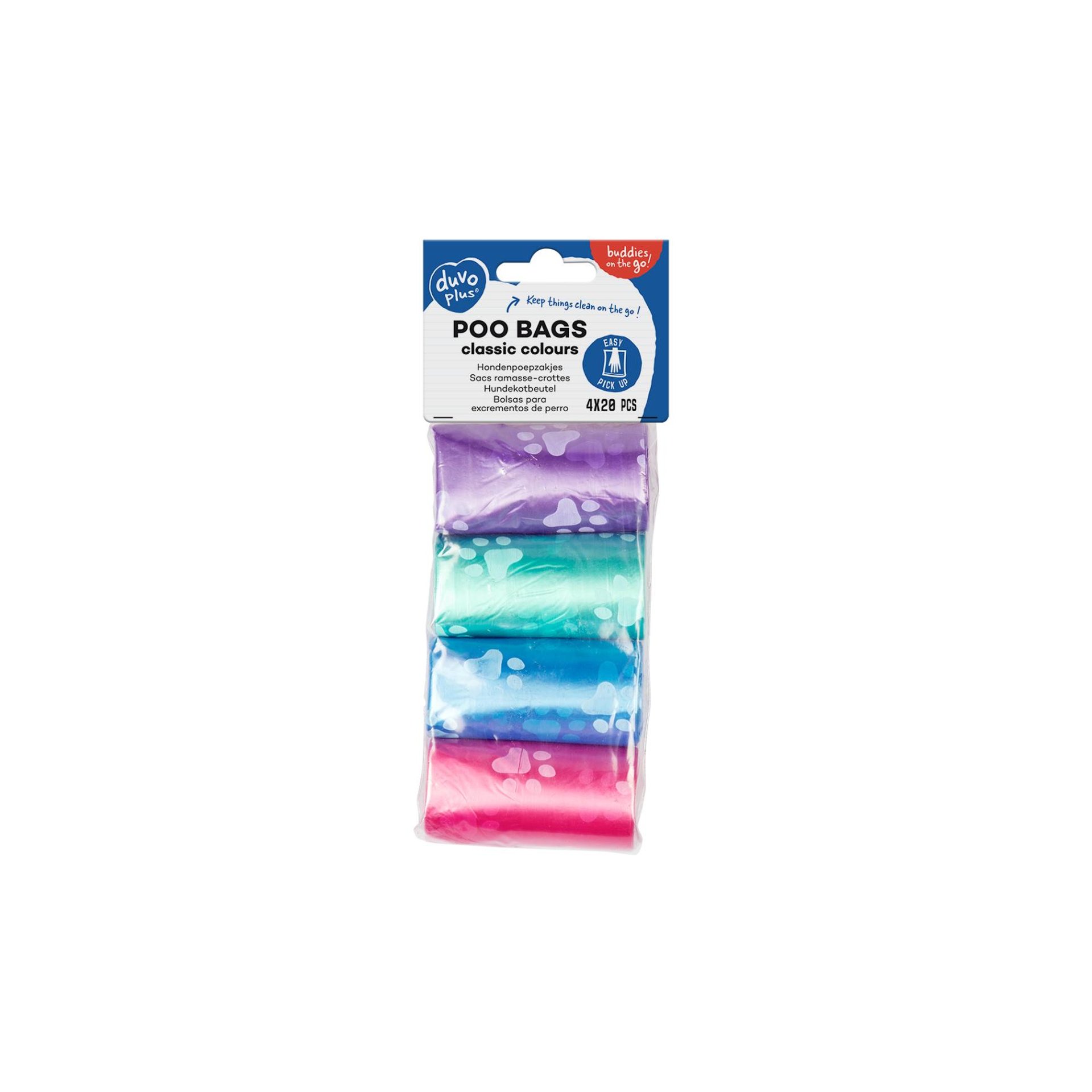 Classic Color Paw Poo Bags (4x20pcs)