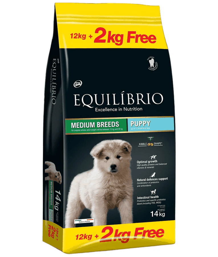 Equilibrio dog puppy meduim breed 12 kg+2 KG free