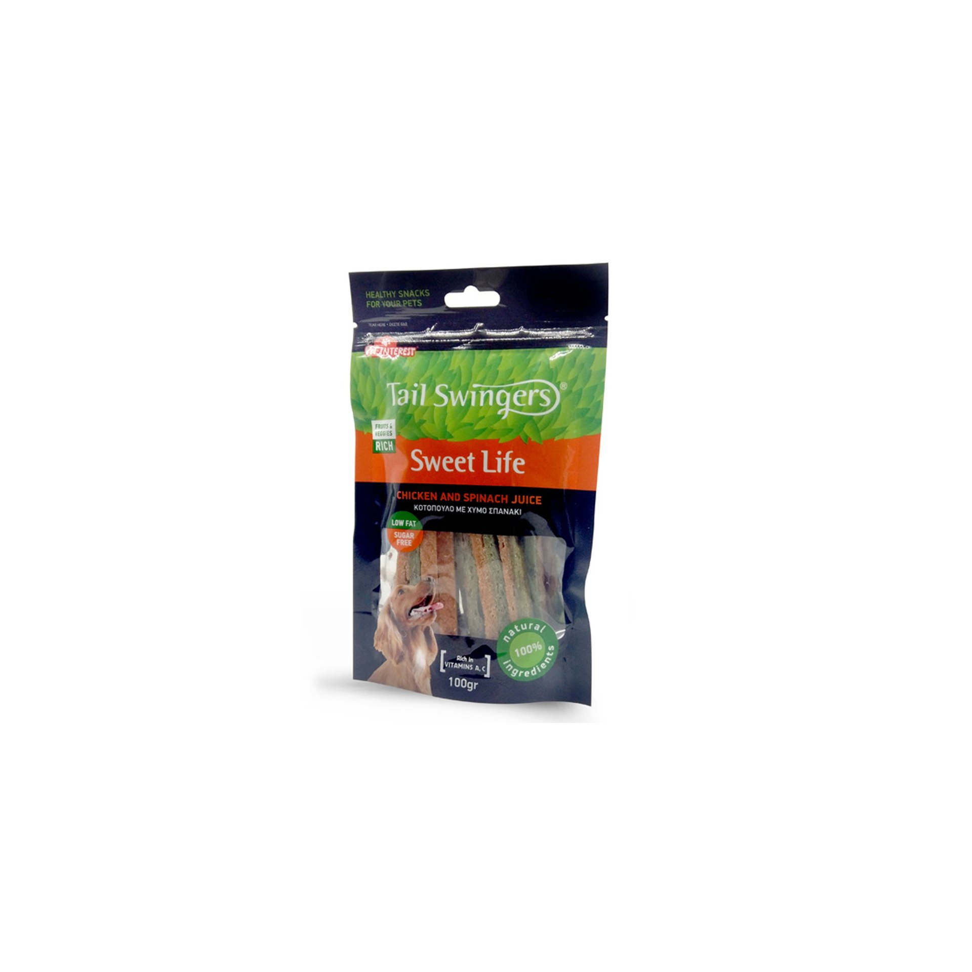 Spinach with Chicken - Stripes – Tail Swingers (100g)
