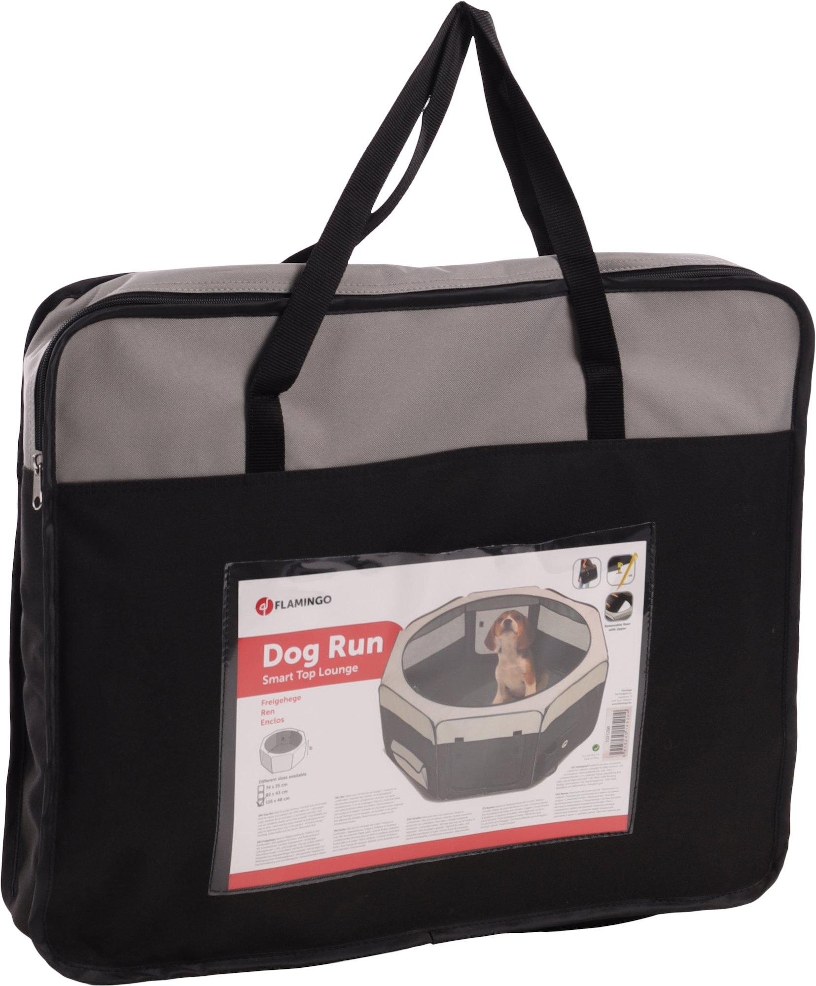 Flamingo Dog Run Flavio Grey And Black (116*116*50cm)