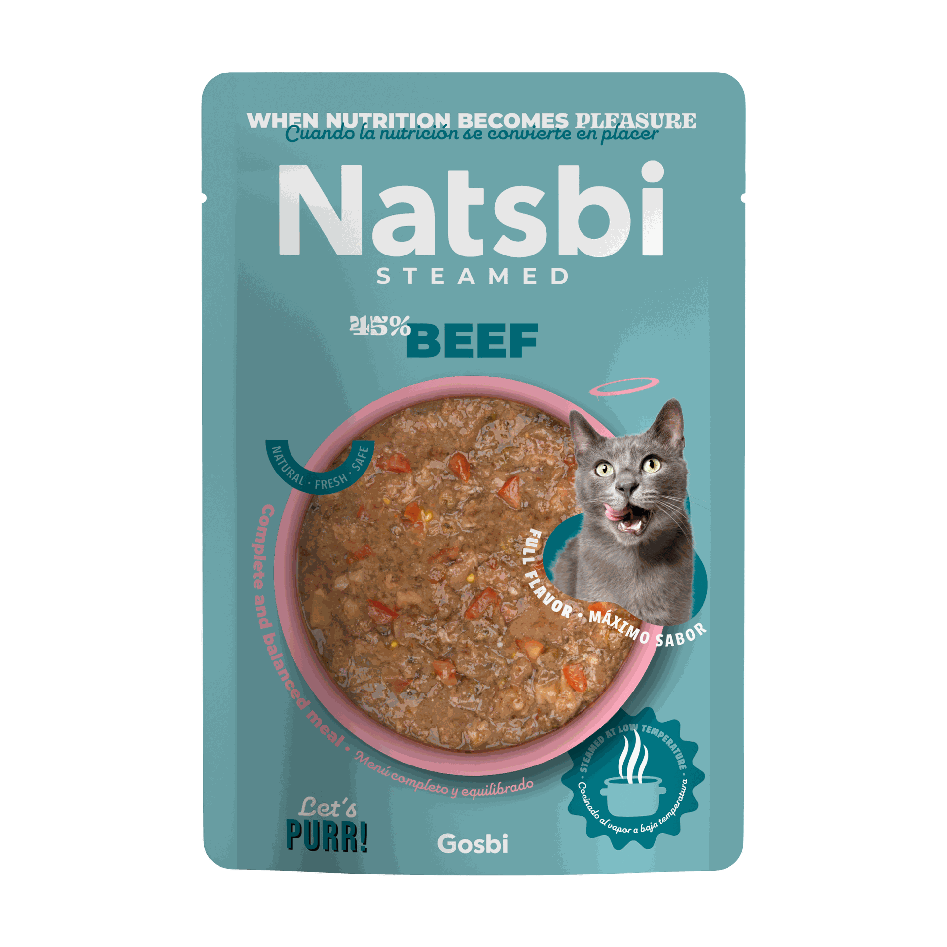 Cat steamed beef - 80g