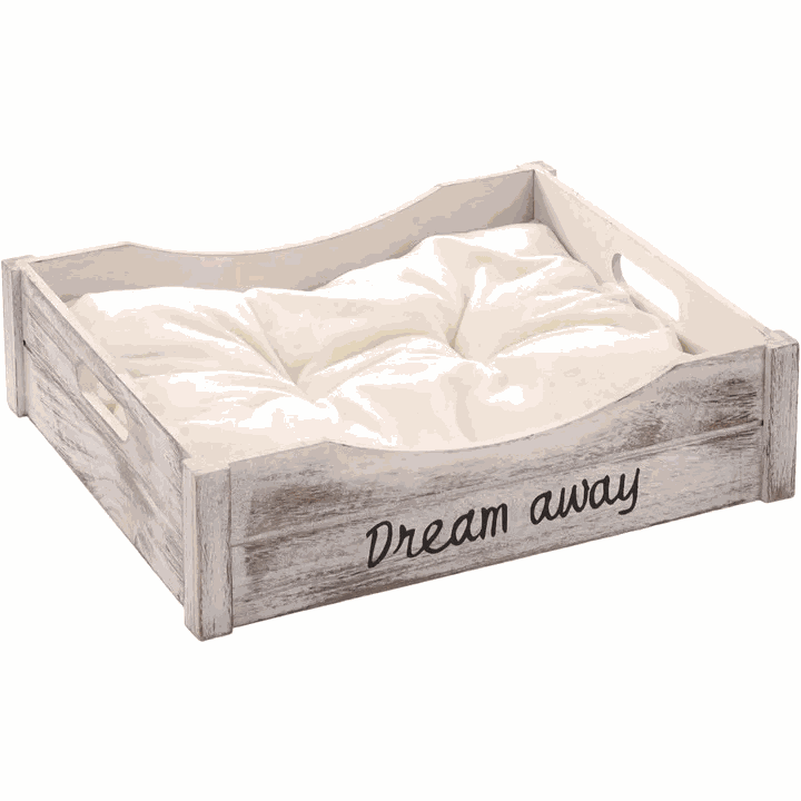 Flamingo Cat Delisted Basket Clio Wood Rectangular And Cushion White (45*38*12cm)