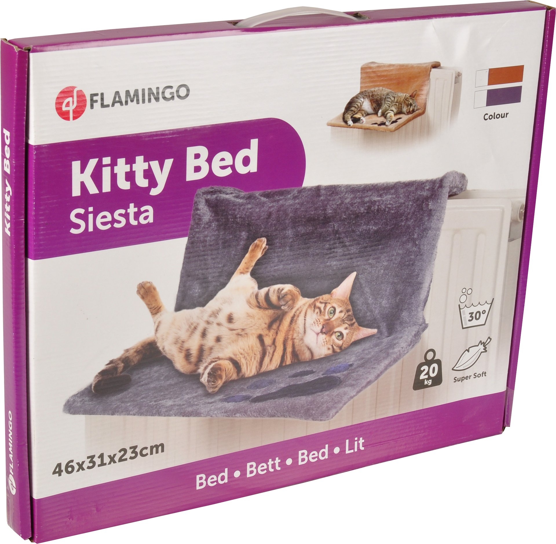 Flamingo Kitty Bed Siesta Rectangle Grey and Blue (46*31*23cm)