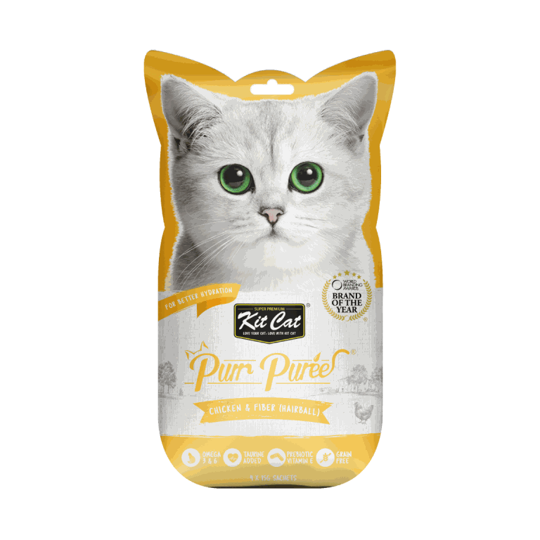 Kit Cat Purr Puree Chicken Fiber (Hairball)4x15g