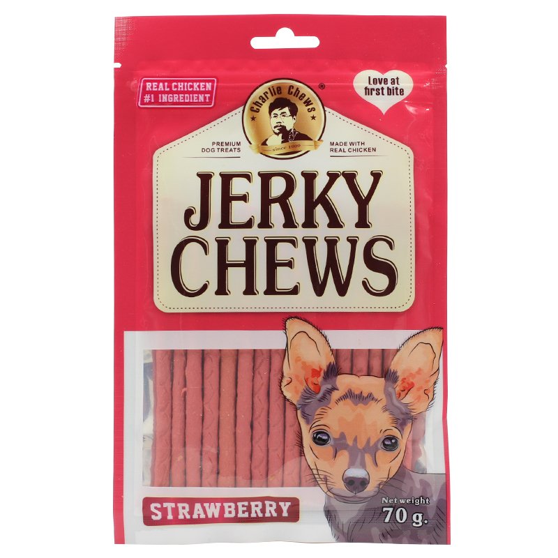 Chicken Jerky Chews - Strawberry