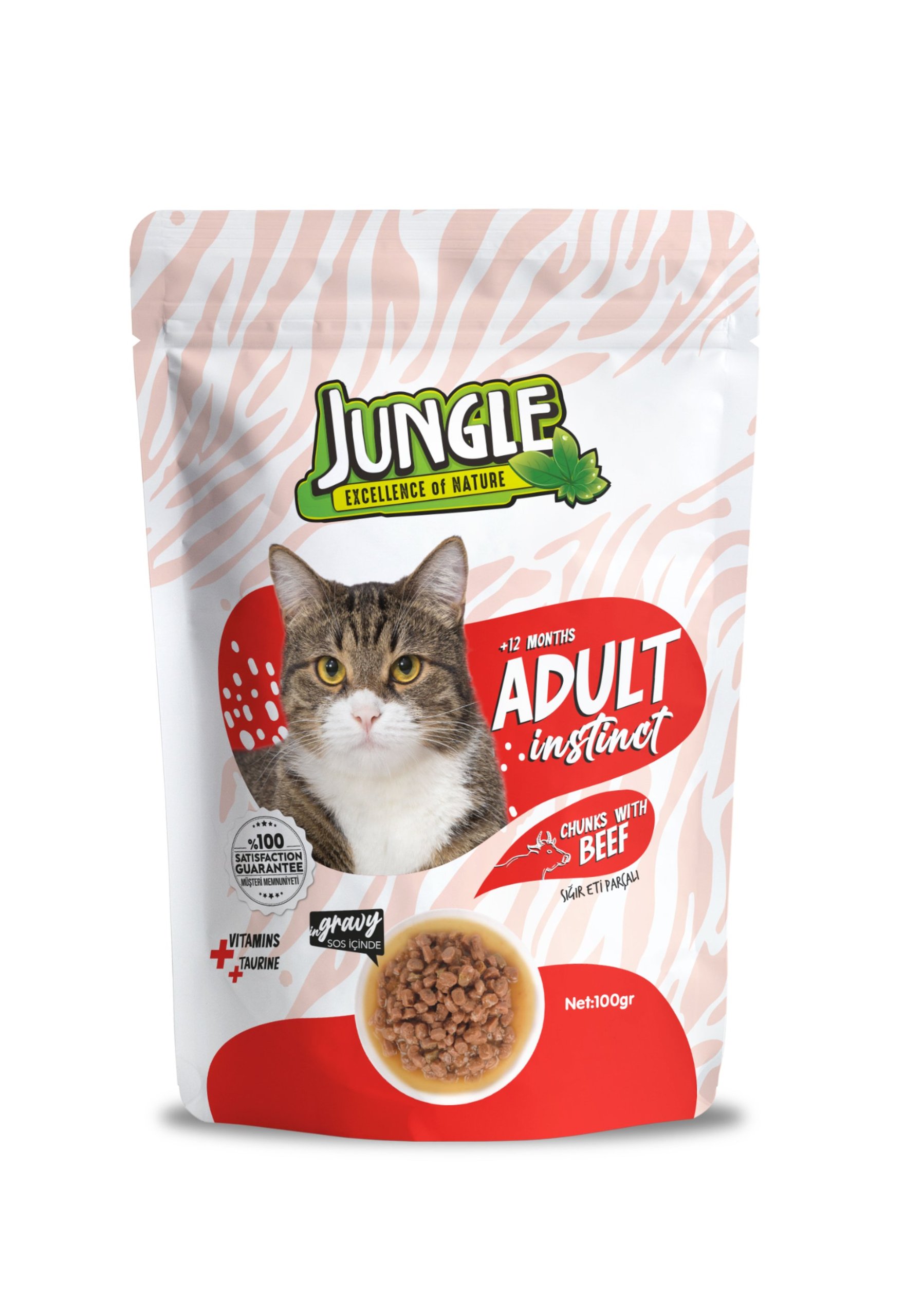 Jungle Pouch 100 g Adult Beef in Gravy