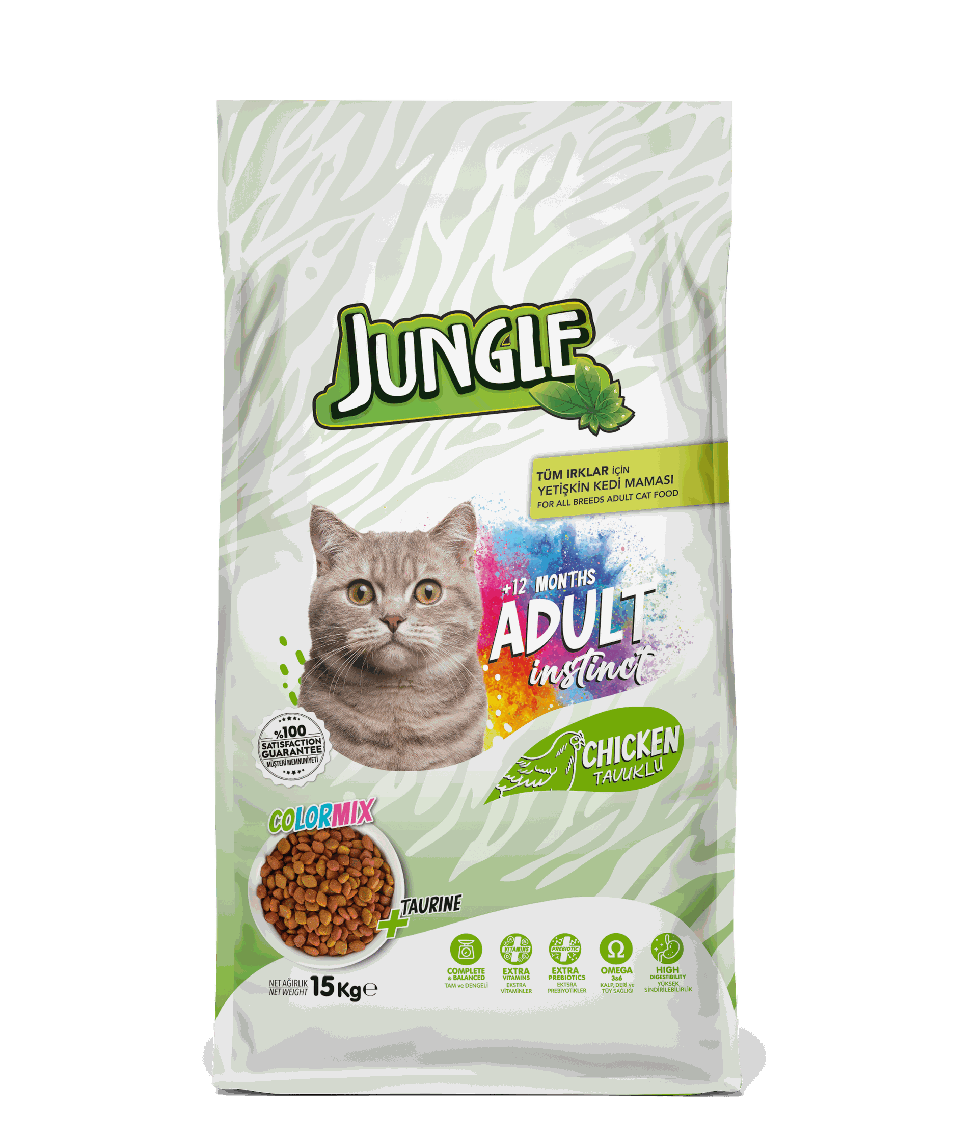 Jungle Colourmix Cat Food with Chicken-15 kg