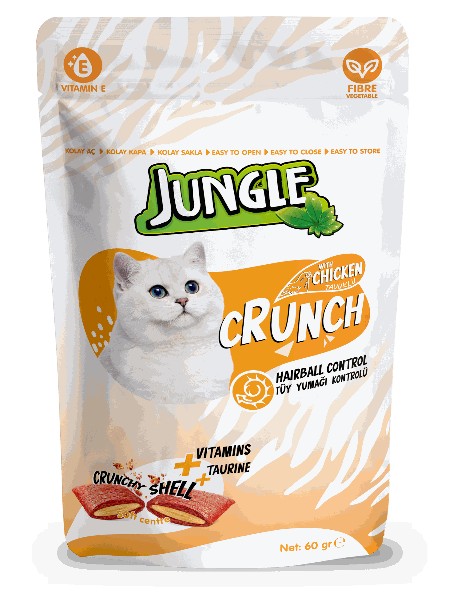 Jungle Cat Crunch ( Hairball Control ) Chicken-60 g