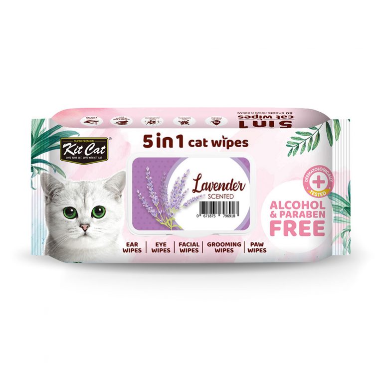 Kit Cat 5 in 1 Cat Wipes 80pcs (Lavender)