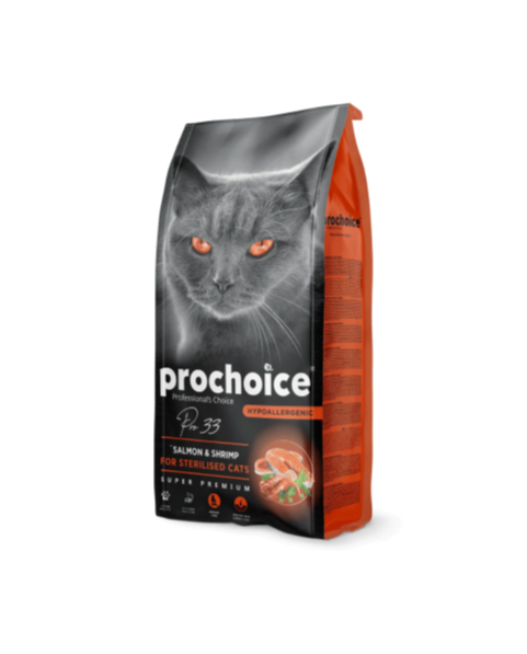 Prochoice Hypoallergenic Salmon & Shrimp for Sterilized Cats 2kg