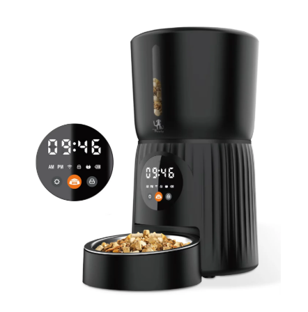 Smart WiFi Feeder - 4L Automatic Food Dispenser, Smart WiFi Feeder - 4L Automatic Food Dispenser Black