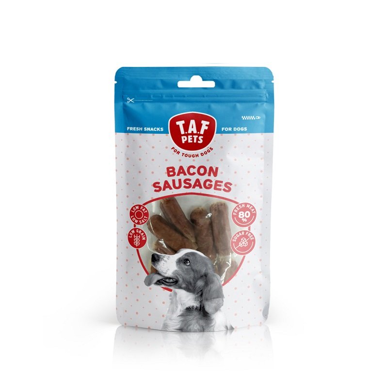 TAF Pets Fresh Dog Treats Bacon Sausages - 75g