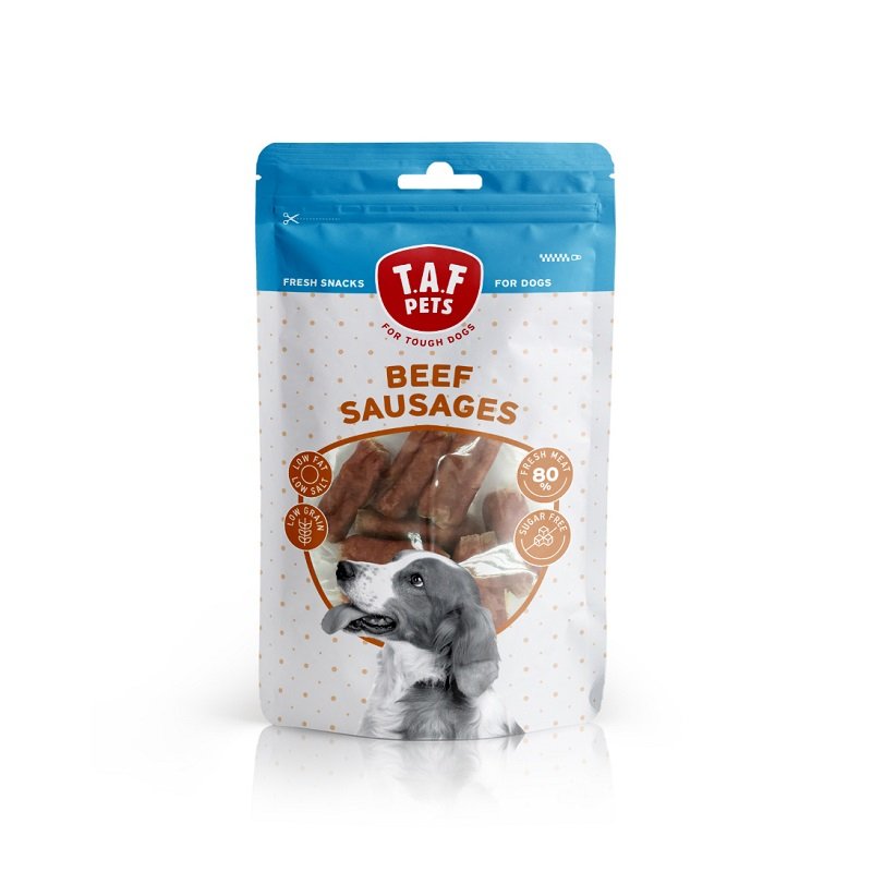 TAF Pets Fresh Dog Treats Beef Sausages- 75g