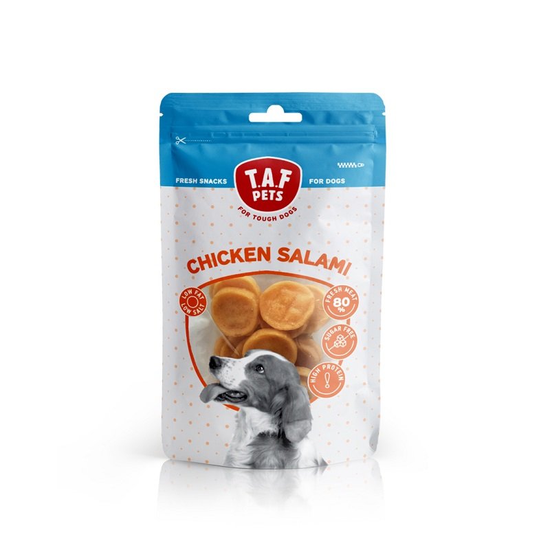 TAF PETS FRESH DOG TREATS CHICKEN SALAMI- 75g