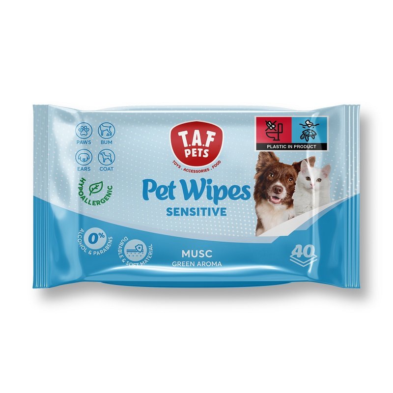 TAF Pet Wipes Sensitive Musc-40 PCS