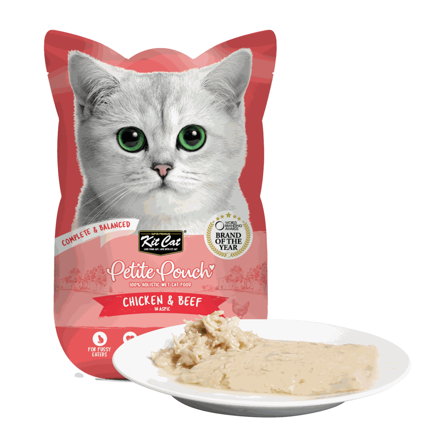 Kit Cat Petite Pouch 70g Chicken Beef x24pcs