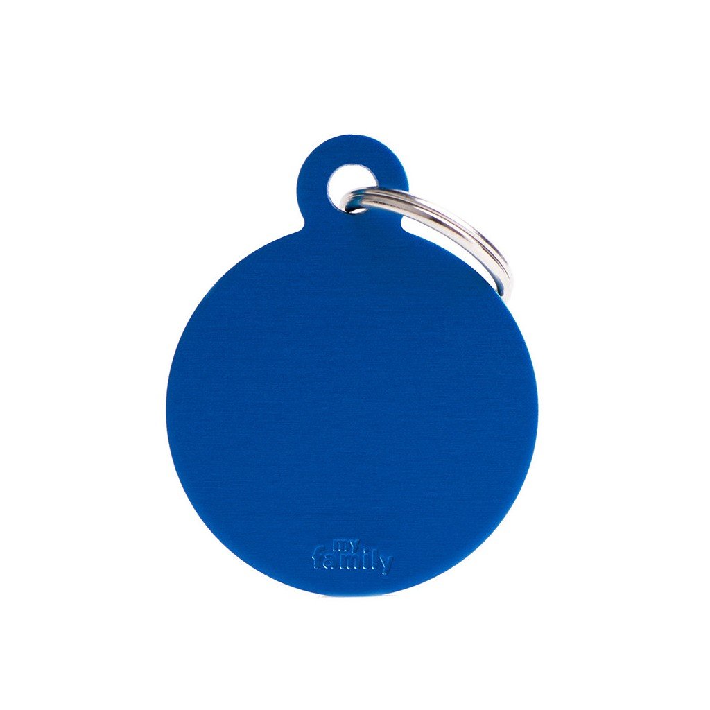 My Family Pet Tag Collection Big Round Aluminum Blue ID