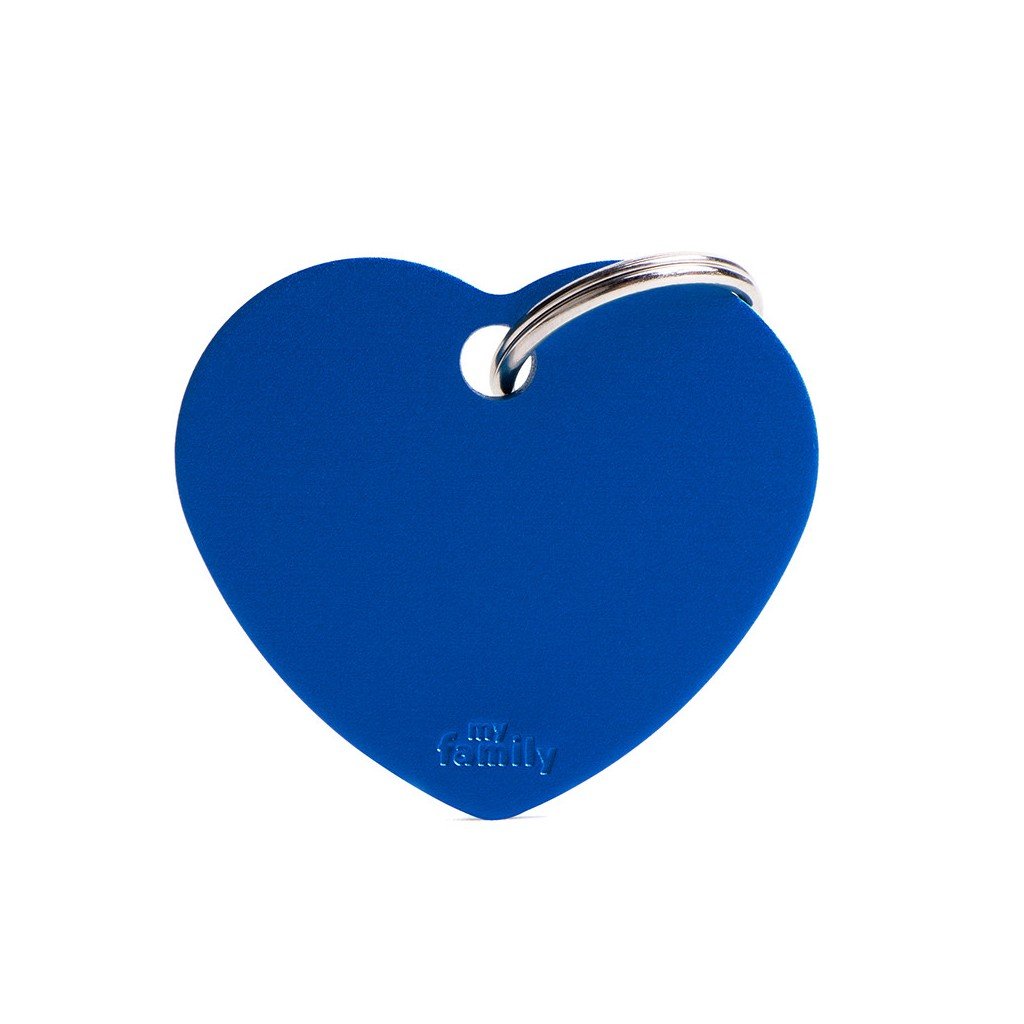 My Family Pet Tag Collection Big Heart Aluminum Blue ID