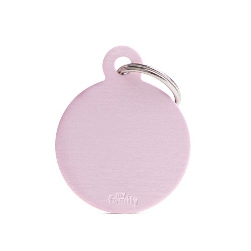 My Family Pet Tag Collection Big Round Aluminum Pink ID