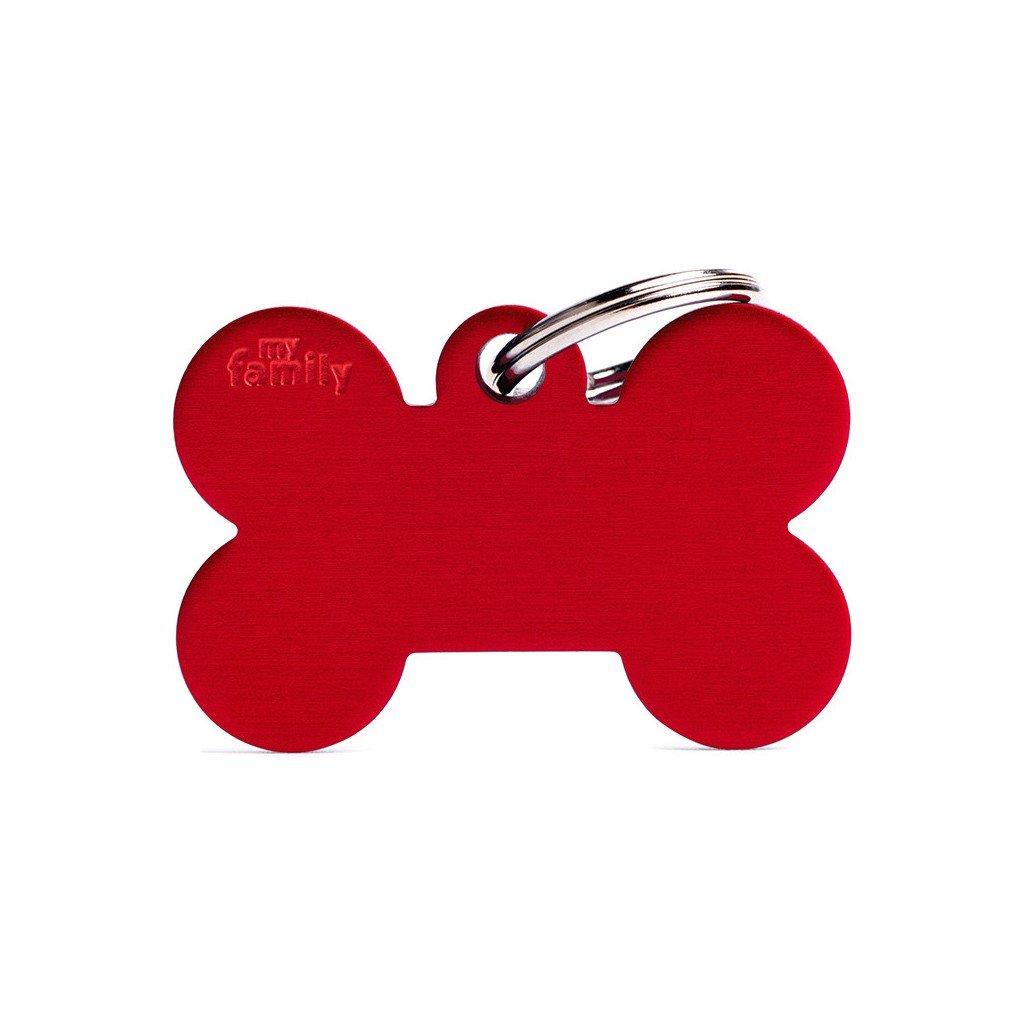 My Family Pet Tag Collection Big Bone Aluminum Red Dog ID