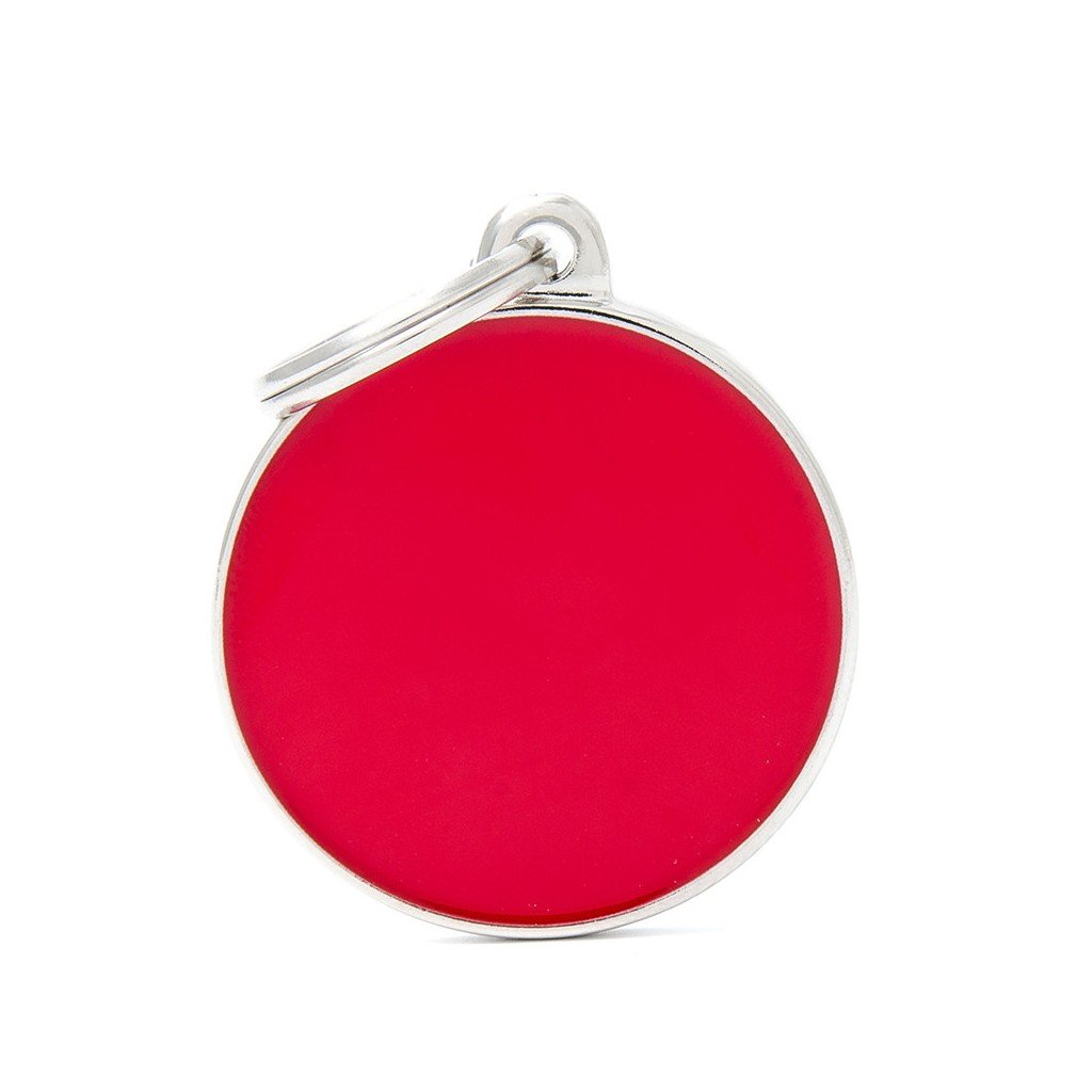 My Family Pet Tag Big Circle Red ID