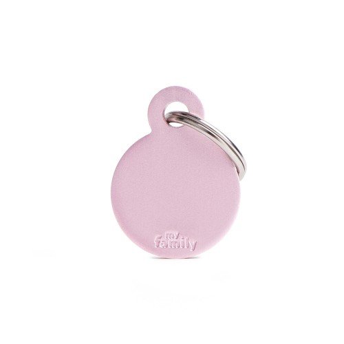 My Family Pet Tag Collection Small Round Aluminium Pink ID